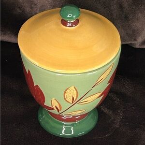 Corelle Stoneware Sugar Bowl w/Lid. Great Condition. 5-1/2” Tall Lovely Piece